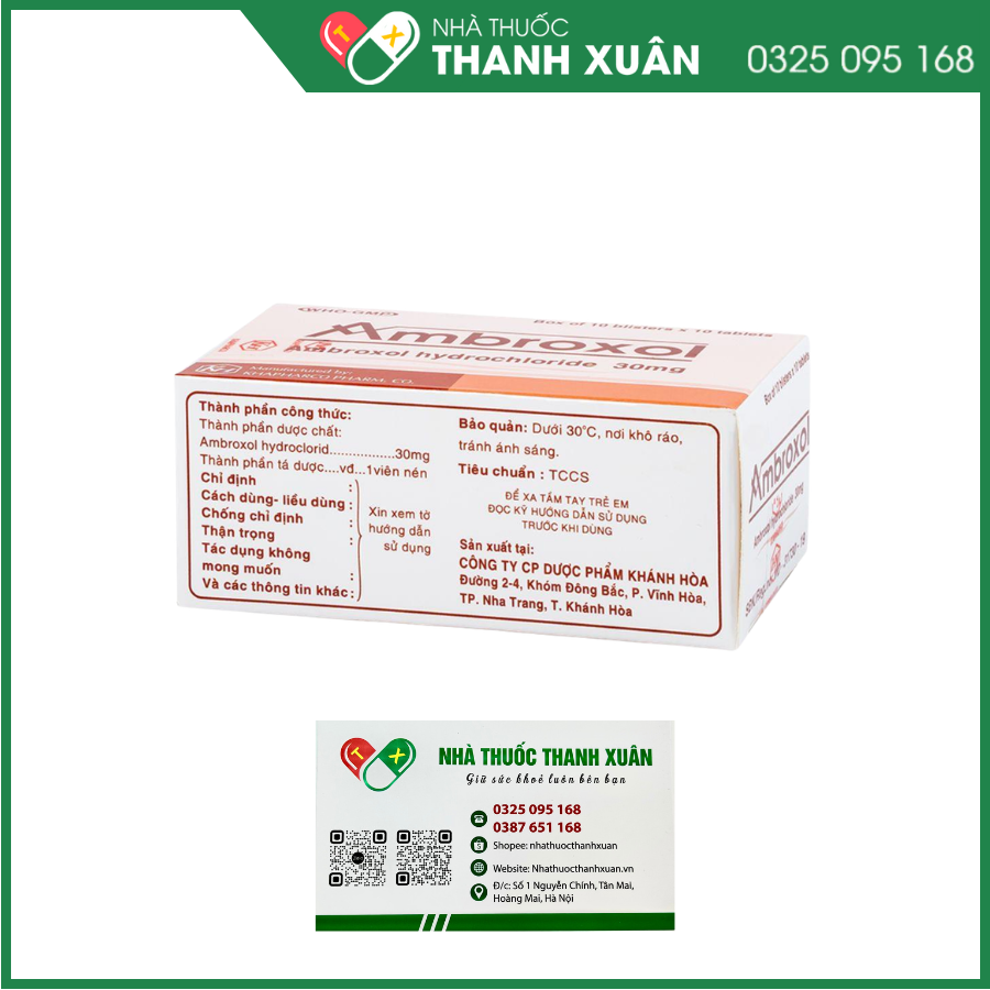 Thuốc Ambroxol 30mg Khapharco giúp tiêu chất nhầy đường hô hấp